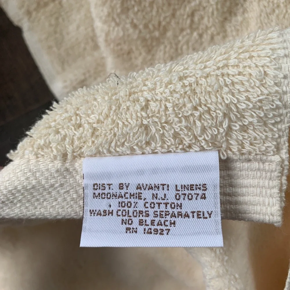 1978 Avanti Towel Set 3 Piece Cream Lace Satin‎ USA Bath Hand Washcloth New